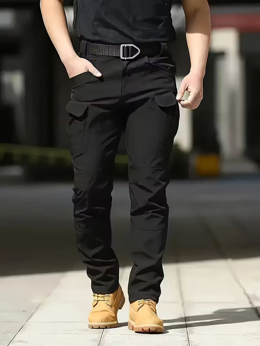 Spodnie robocze unisex z wieloma kieszeniami - czarny